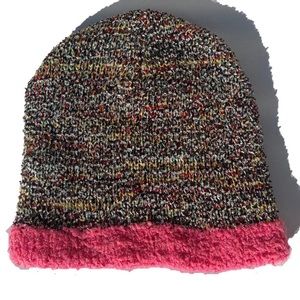 Royal handcrafted beanie OS blended hot pink cherry colors skull cap beanie